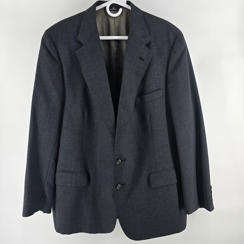 Polo University Club Ralph Lauren Blazer Mens 48R Charcoal Gray Virgin Wool USA